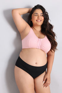 Zivame True Curv Double Layered Non Wired 3/4Th Coverage Super Support Bra - Silver Pink — thumbnail 4